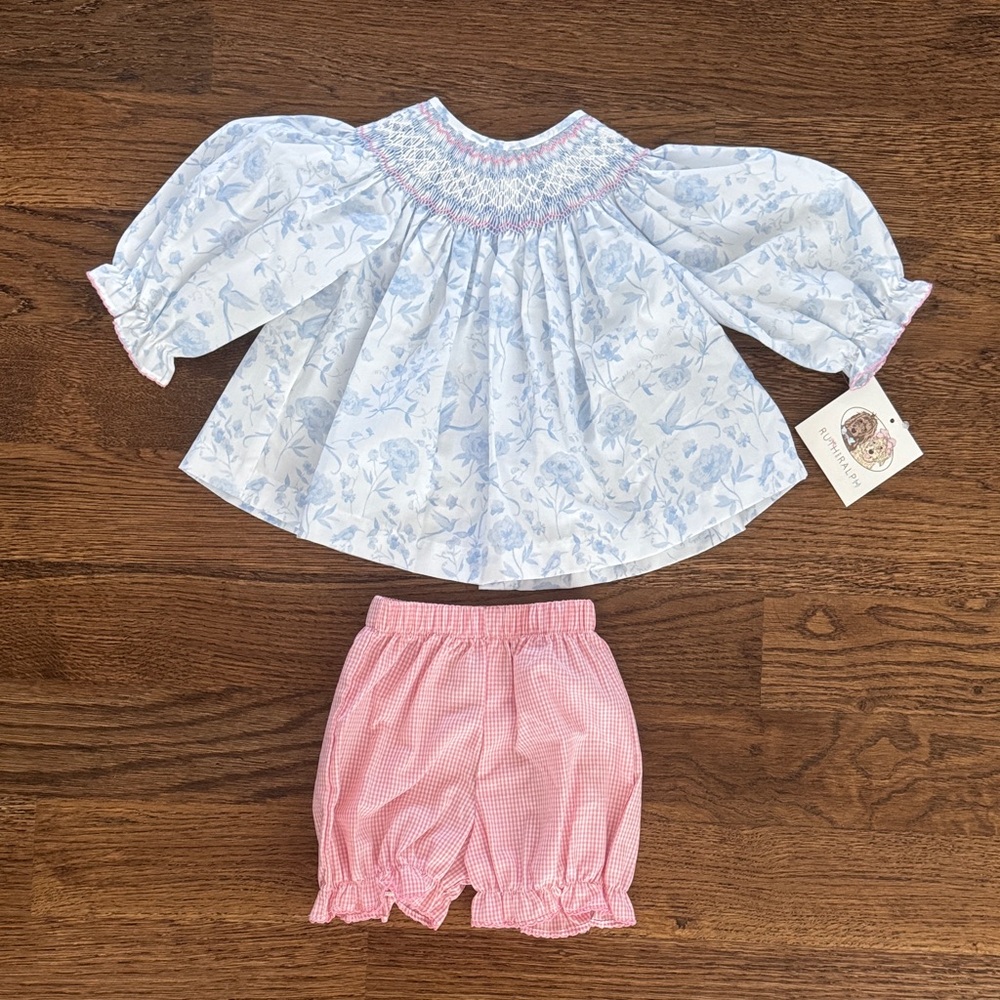 Ruth And Ralph Smocked Embroidered Annabelle Bloomer Set
